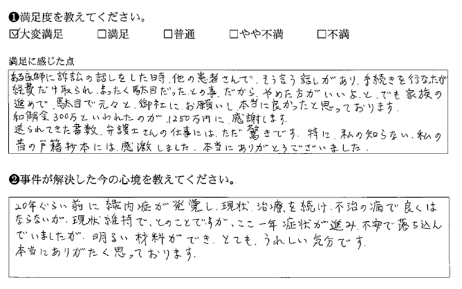 和解金300万といわれたのが1250万円に